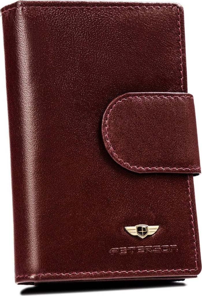 Peterson | Mittlere Brieftasche, mit Lederverschluss, für Damen, Rotbraun, 9x13 cm