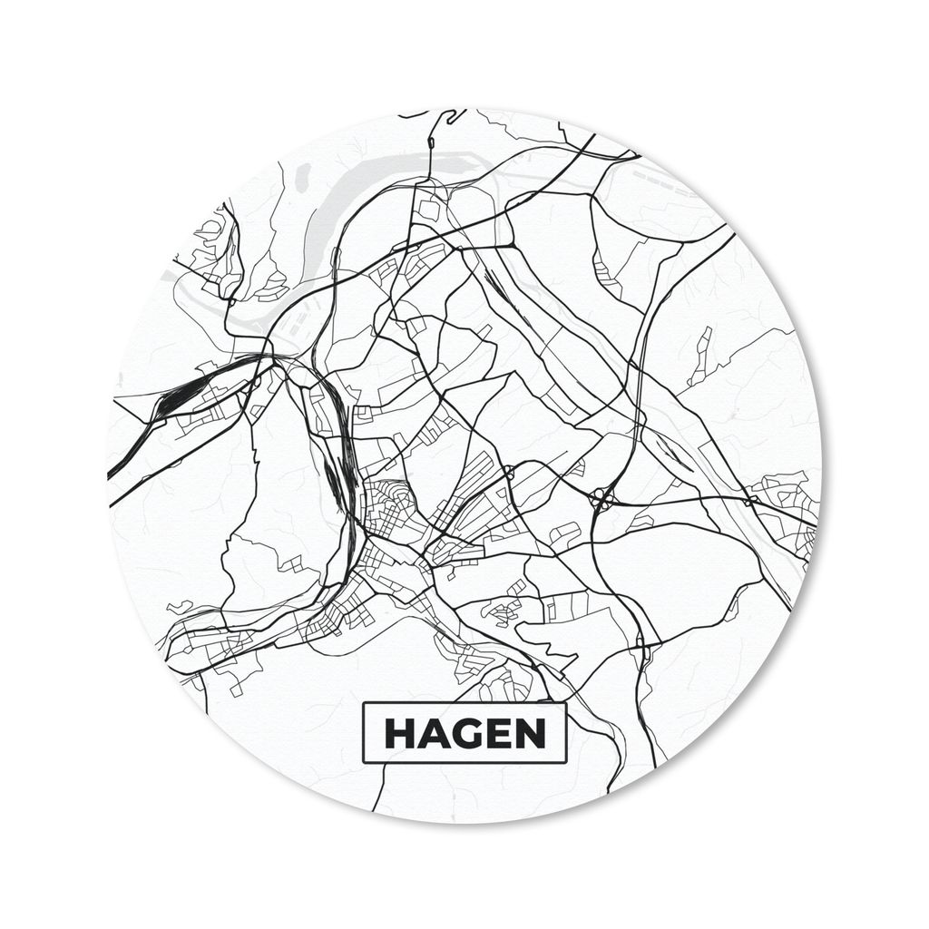MuchoWow Mauspad Mousepad Hagen - Karte - Stadtplan - Karte 40x40 cm - Mousepads - Maus Mat - Pad - Mausunterlage - Schreibtisch Accessoires