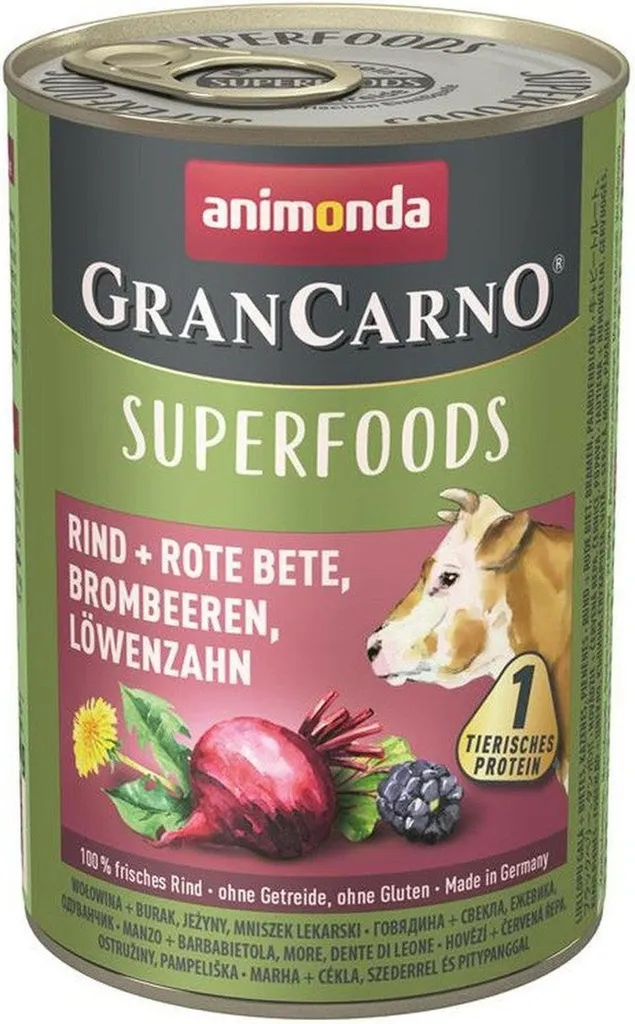 Boîtes Chien Adult Animonda GranCarno Bœuf et Superfoods Digestibles