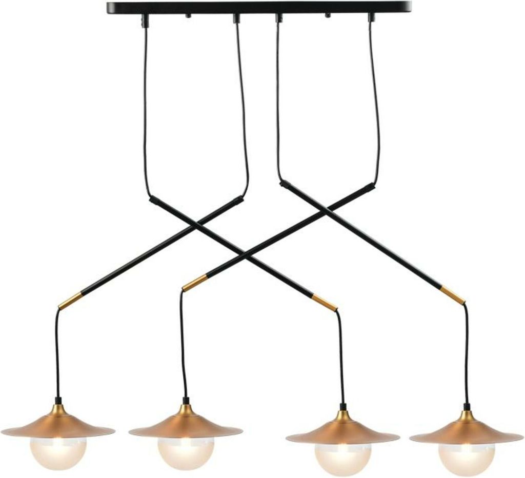 ACA Pendelleuchte 4xG9 Messing/Schwarz Metall + Glas 97x20xH128cm LAYLA HL4314P96BB