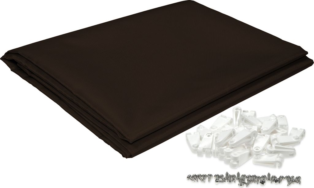 sunprotect 12569 Sonnensegel für Seilspann-Markise, 2,7 x 1,4 m, inkl. Laufhaken, Sonnenschutz für Pergola Wintergarten Terrasse, braun, 21-teili...