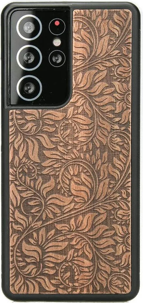 Custodia in legno Apple Tree Leaves per Samsung Galaxy S21 Ultra
