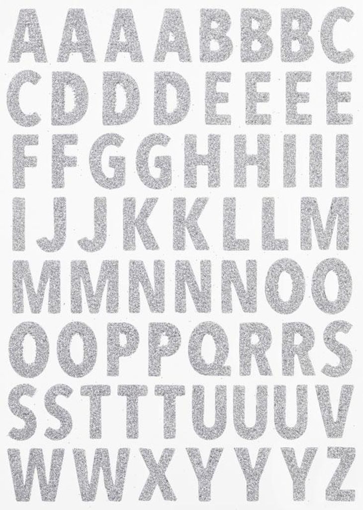 Glitzer-Sticker "Buchstaben" Silber Produktbild 