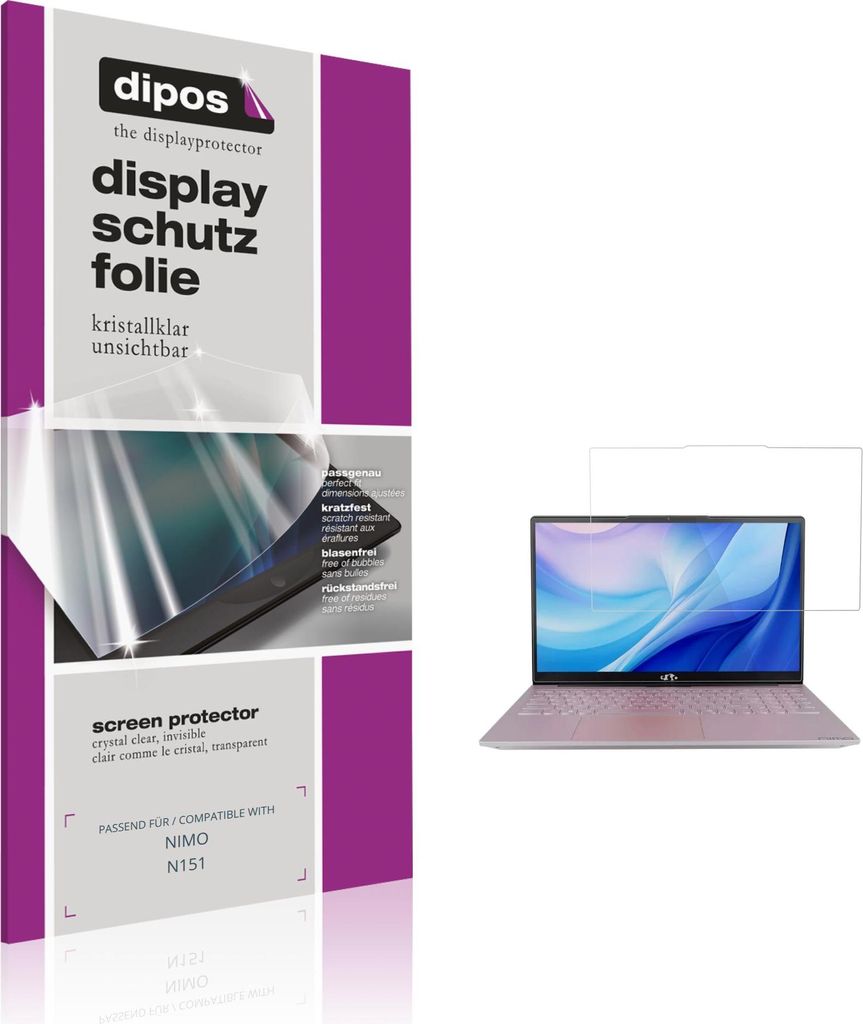 2x Schutzfolie für NIMO N151 klar Displayschutzfolie Folie Display Schutz dipos