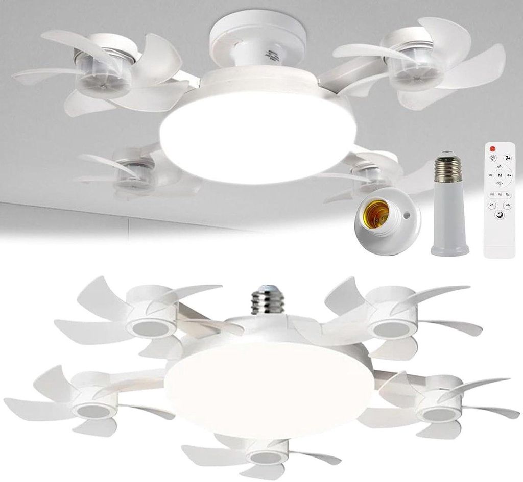 E27 & B22 Deckenventilator mit 5 Flügeln – LED Produktbild 