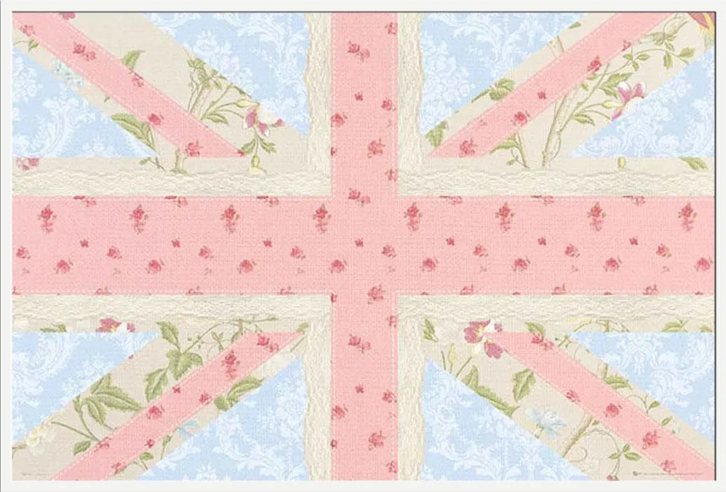 Cadre Mural Union Jack Rose Shinsuke® Maxi Blanc en Acrylique Robuste