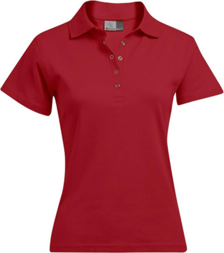 Interlock Poloshirt Plus Size Damen, Rot, 4XL
