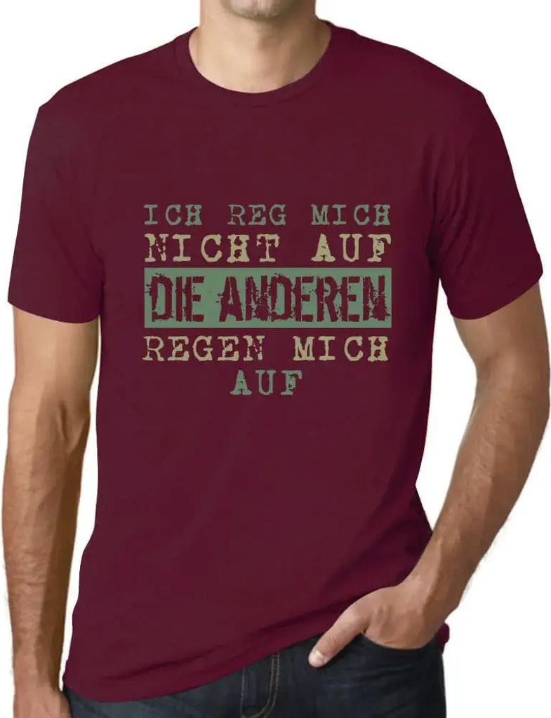 Herren Grafik T-Shirt Ich Reg Mich Nicht Auf Öko-Verantwortlich Vintage Jahrgang Kurzarm Lustige Druck Geburtstag Geschenk Mann