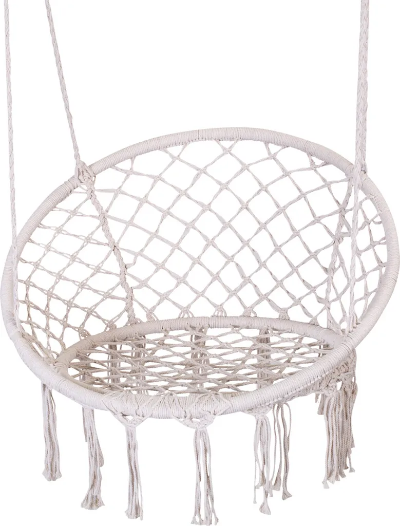Balançoire de jardin blanche avec assise confortable et style scandinave