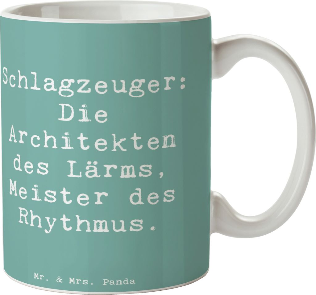 Mr. & Mrs. Panda Kaffeebecher Spruch Schlagzeug Architekten Produktbild 