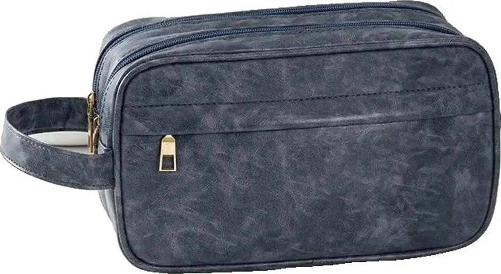 Trousse de toilette de voyage bleue grand format pour camping et hôtel