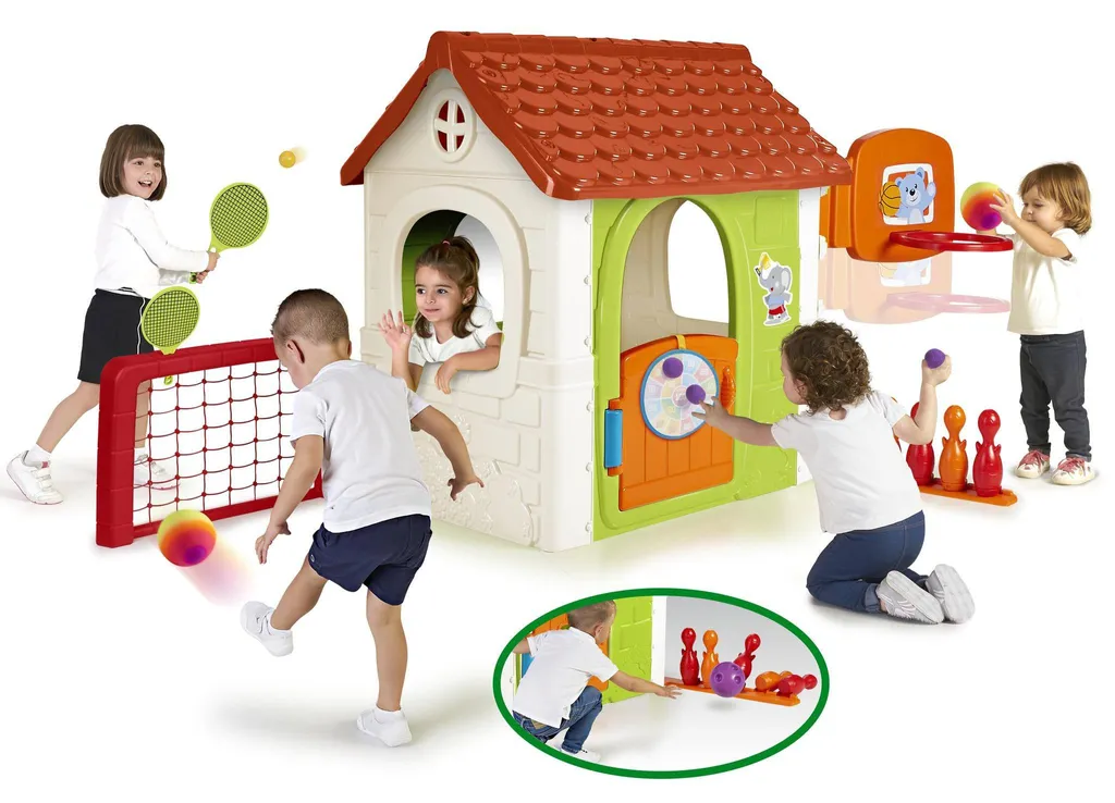 Cabane enfant Feber Activity House 6-en-1 pour activités extérieures