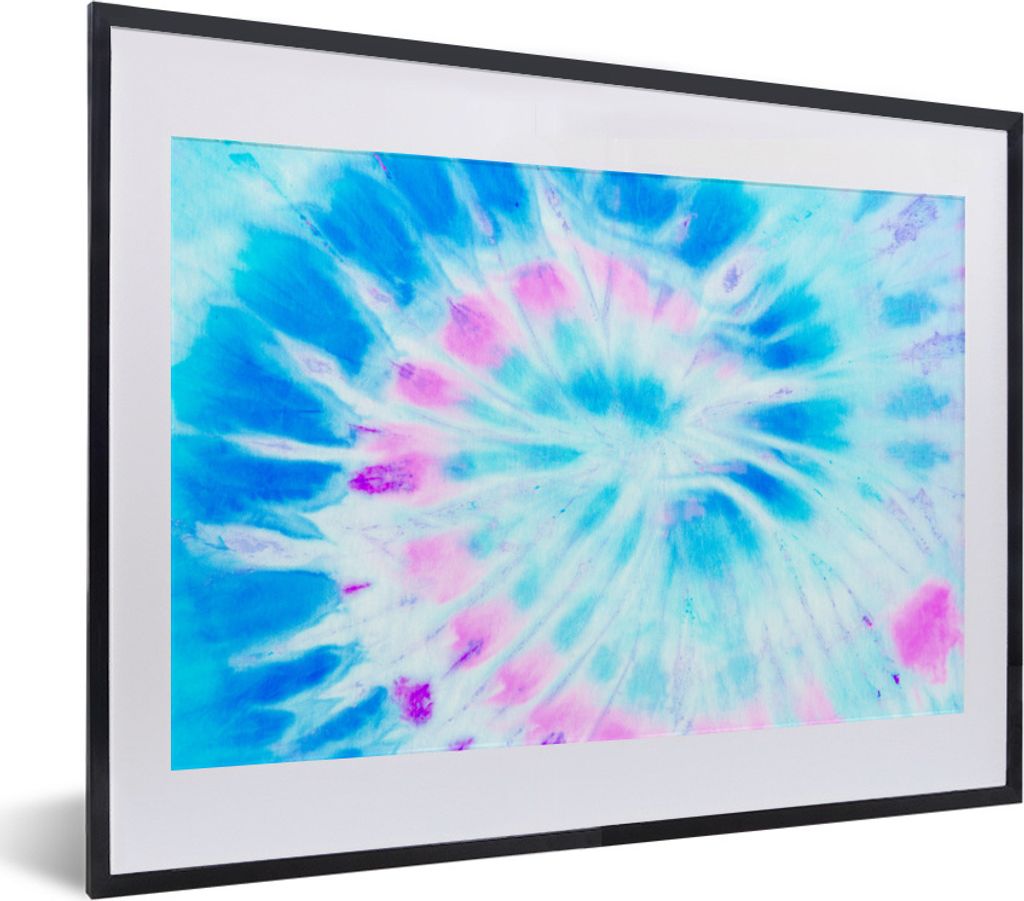 MuchoWow Gerahmtes Poster Sommer - Krawattenfärbung - Design 40x30 cm - Poster mit Schwarzem Bilderrahmen Wandposter Rahmen Foto Bilder - Bilder...