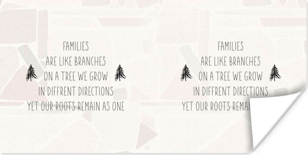 MuchoWow Poster Zitate - Sprichwörter - Familie - Familien sind wie Äste an einem Baum 160x80 cm - Foto Poster