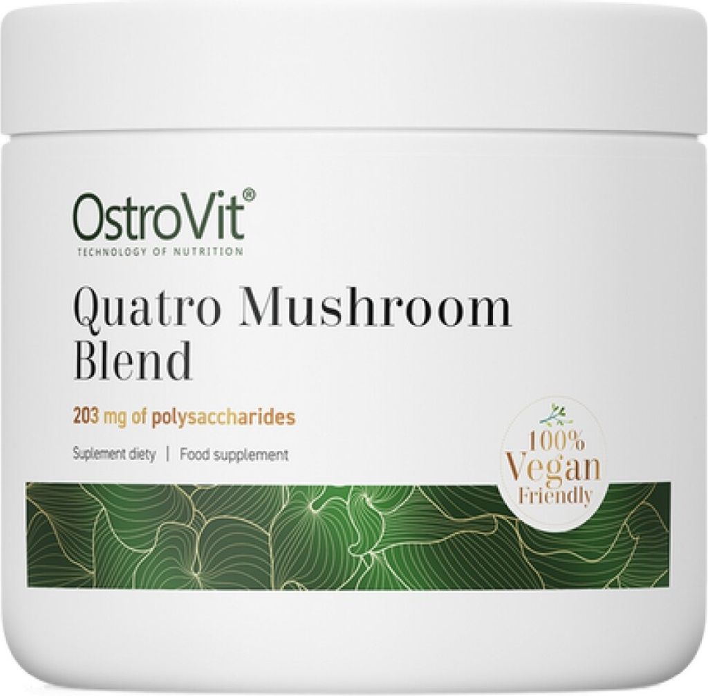OstroVit | Quatro Mushroom Blend Powder | Lion's Mane Reishi Cordyceps Chaga