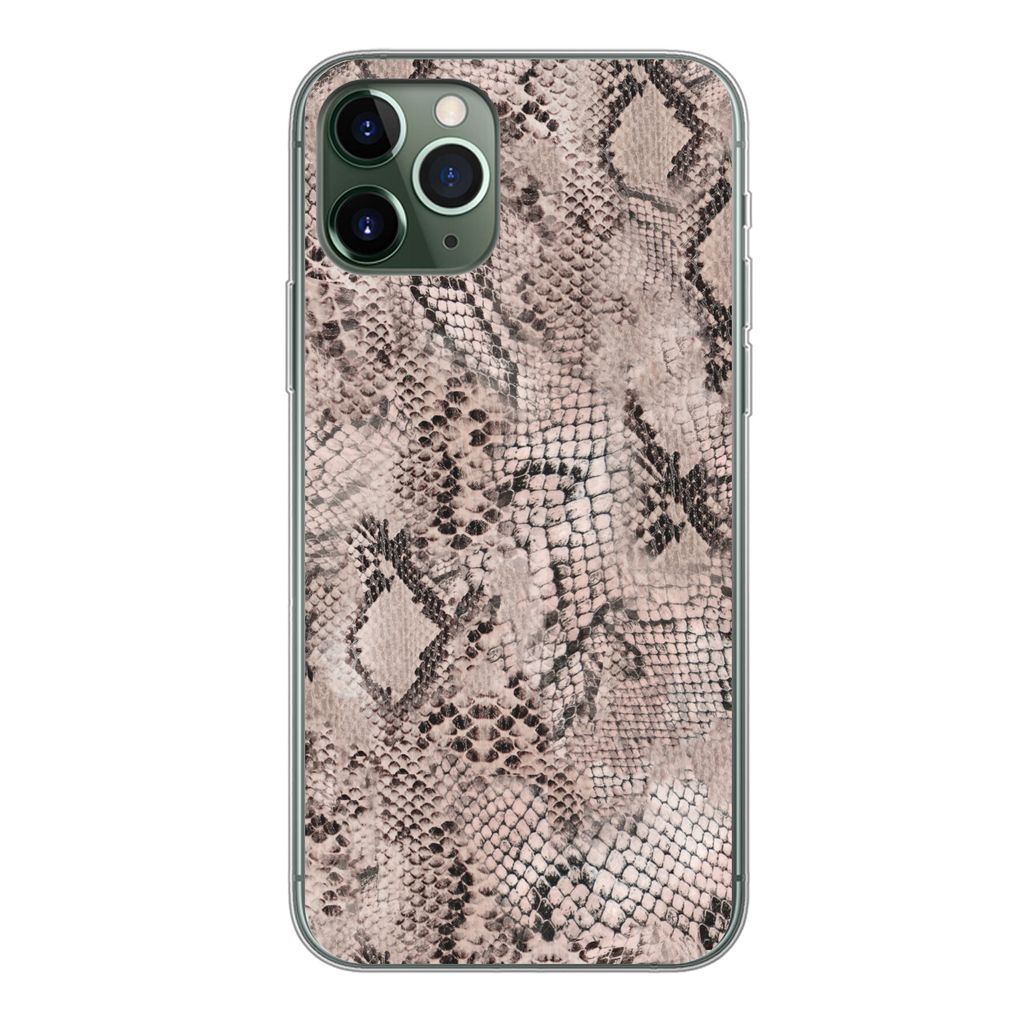 MuchoWow Handyhülle Schutzhülle Hülle für iPhone 11 Pro Tiermuster - Grau - Schwarz Silikon Softcase Handy Hülle - Handy