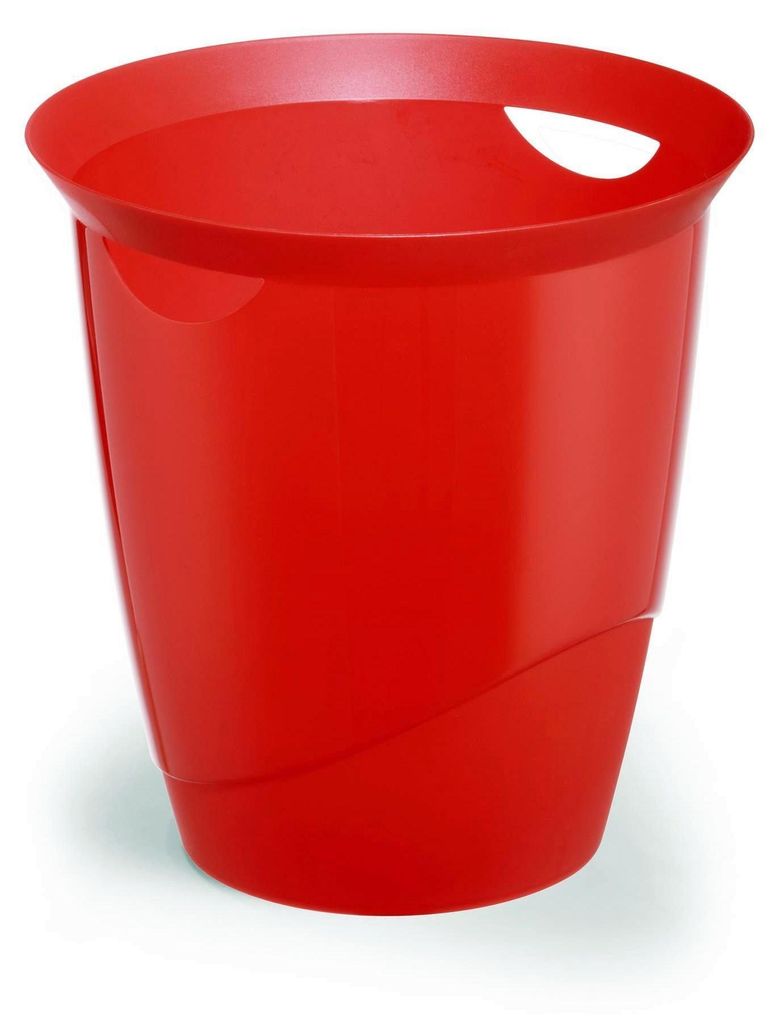 Durable Papierkorb Trend 16 Liter rot transparent
