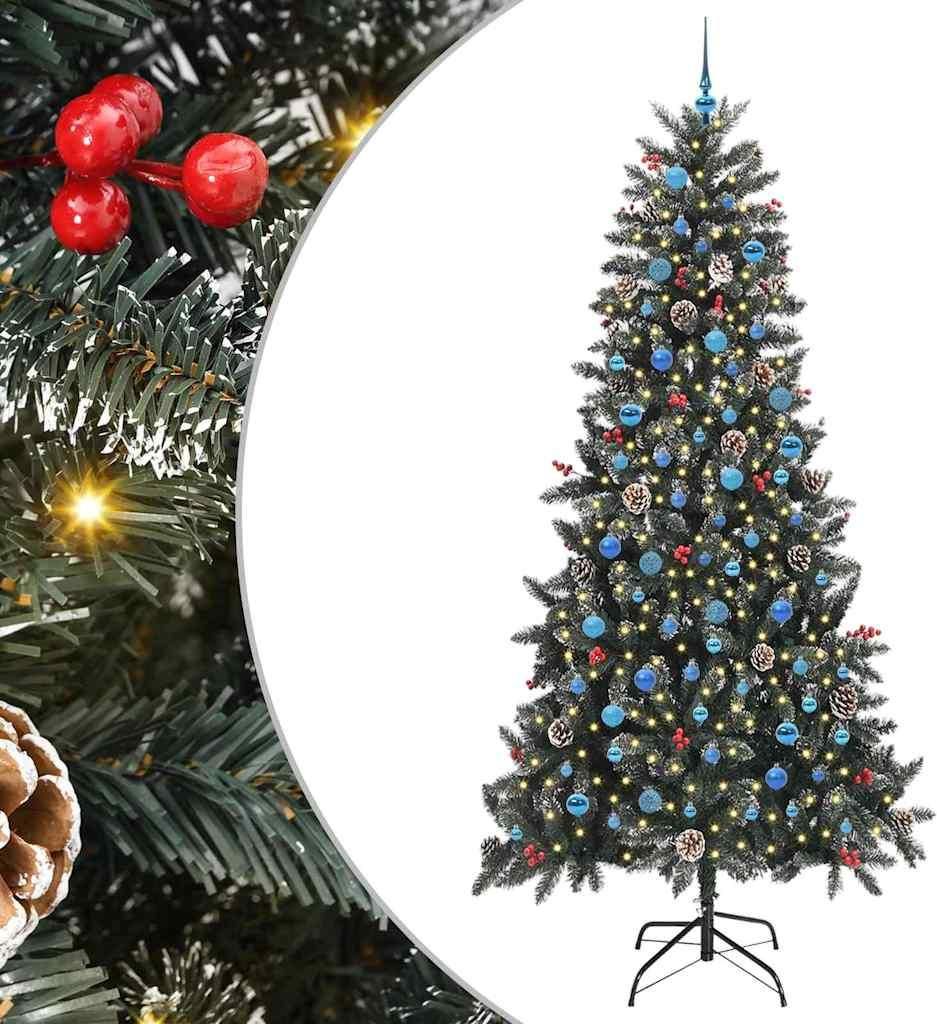 vidaXL Künstlicher Weihnachtsbaum Grün 240 cm PVC, Plastik und Stahl