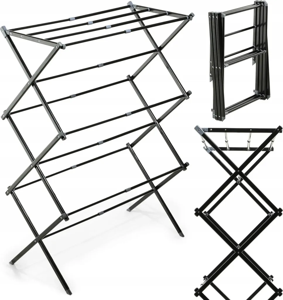 Stendino Verticale di Design in Acciaio 104cm | Pieghevole e Chic