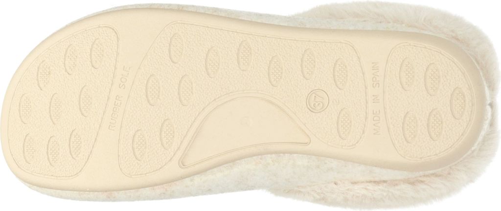 Manitu Damen Hausschuh Filz Pantoffel Flauschstoff herausnehmbare Innensohle, Größe:37 EU, Farbe:Weiß