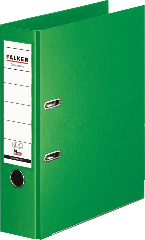 Classeur A4 vert clair Falken Chromocolor dos de 80 mm ultra robuste