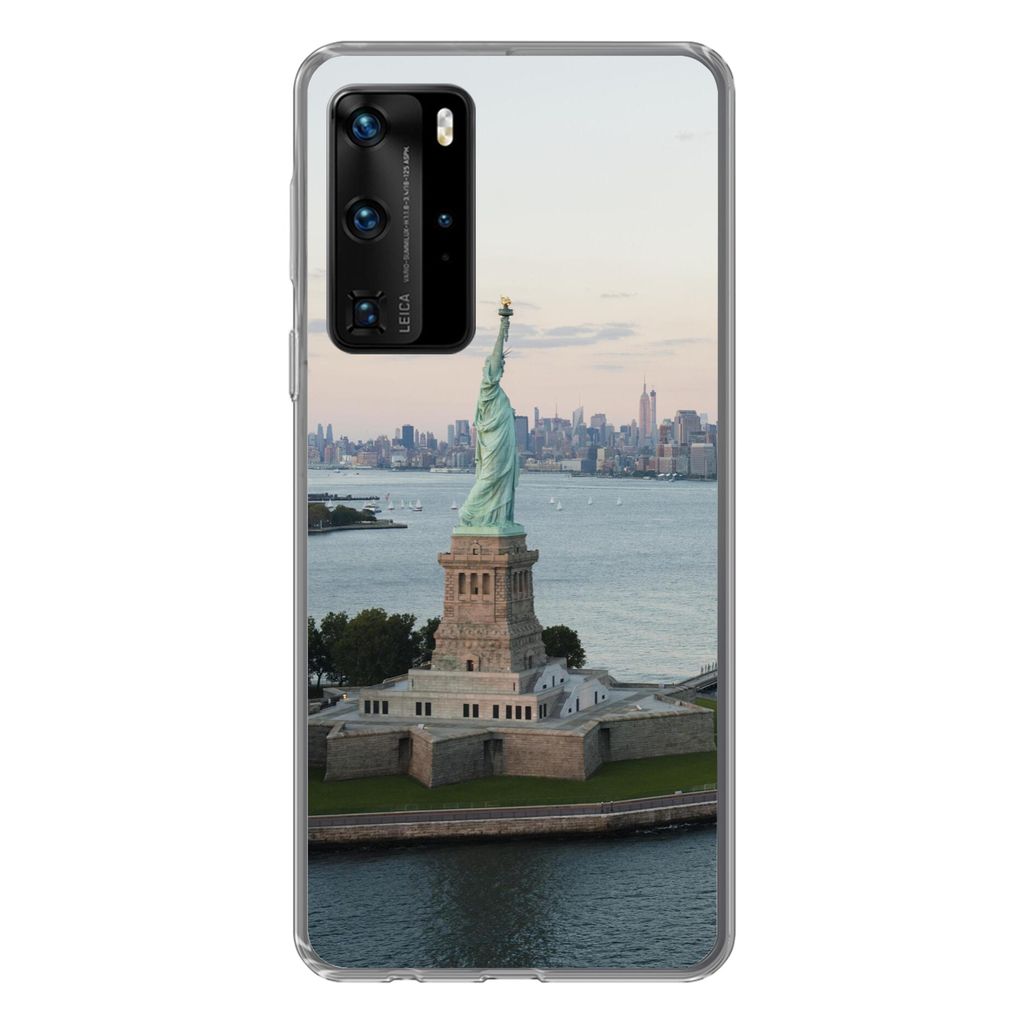 MuchoWow Handyhülle Schutzhülle Hülle für Huawei P40 Pro New York - Freiheitsstatue - Amerika Silikon Softcase Handy Hülle - Schutz
