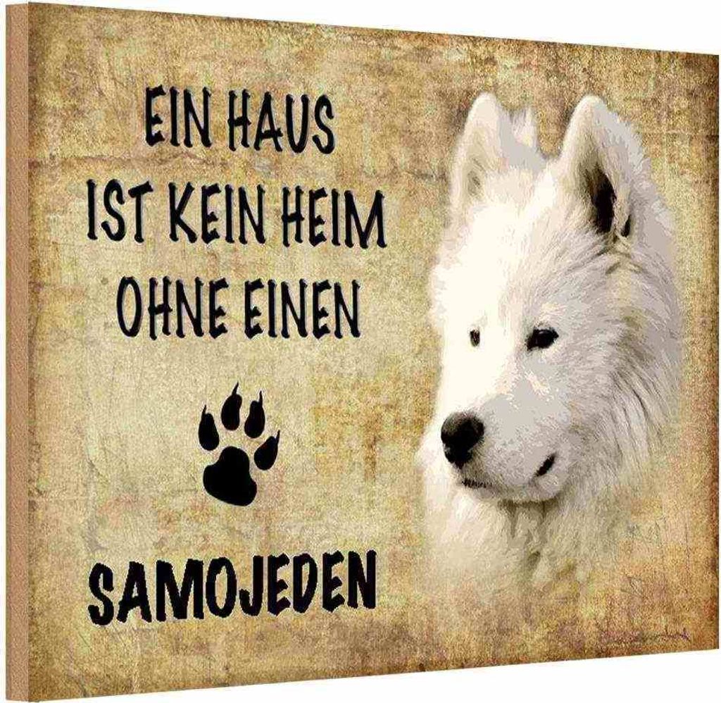 vianmo Holzschild 20x30 cm Samojeden Hund ohne kein Heim Tier Haustier