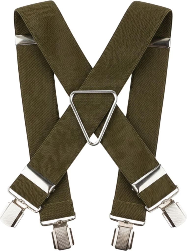 Hosenträger / Strumpfhalter Breite 3,5 cm Länge 125 cm X-Bac Khaki Unisize Diademita
