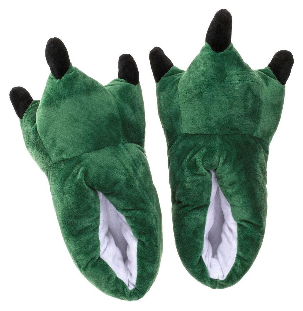 Dinosaurier Kuschel Hausschuhe Gr. 33 - 36 Dino Tatzen in Produktbild 