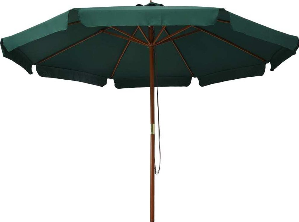 vidaXL Parasol avec mât en bois 330 cm vert Image du produit 