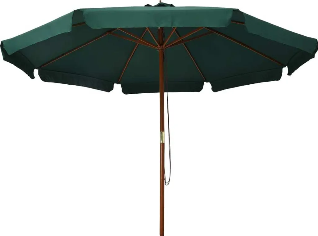 Ombrellone da Giardino vidaXL Verde 330cm - Design in Legno Naturale