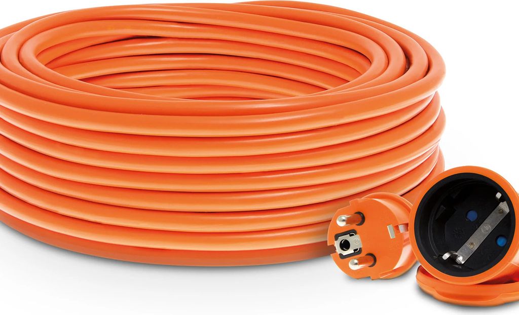 Verlängerungskabel Einfachsteckdose Orange - versch. Längen 25m