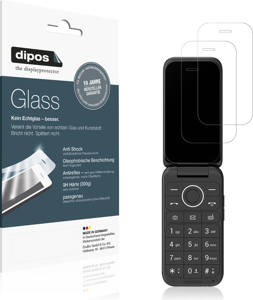 2x Schutzfolie für SPC Wild 4G matt - Anti-Shock 9H Folie dipos Glass Kunststoffglas