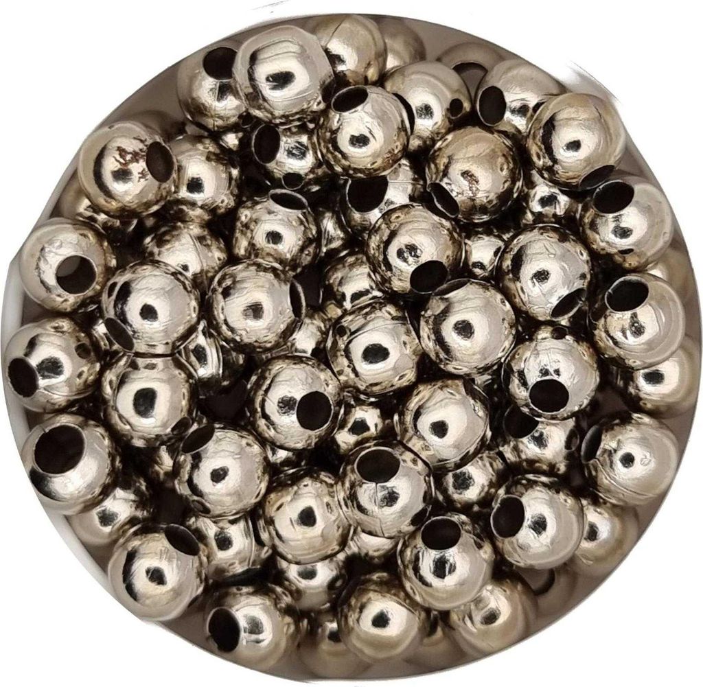 Perles métalliques à gros trous 12 mm, environ 30 pièces, Image du produit 