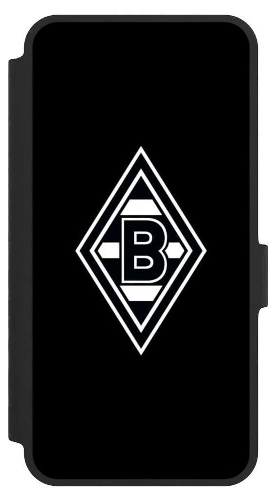 NIVOCASE Klapphülle für Samsung Galaxy A36 5G Handyhülle aus Kunst Leder NIVOflip schwarz Borussia Mönchengladbach Gladbach Wappen