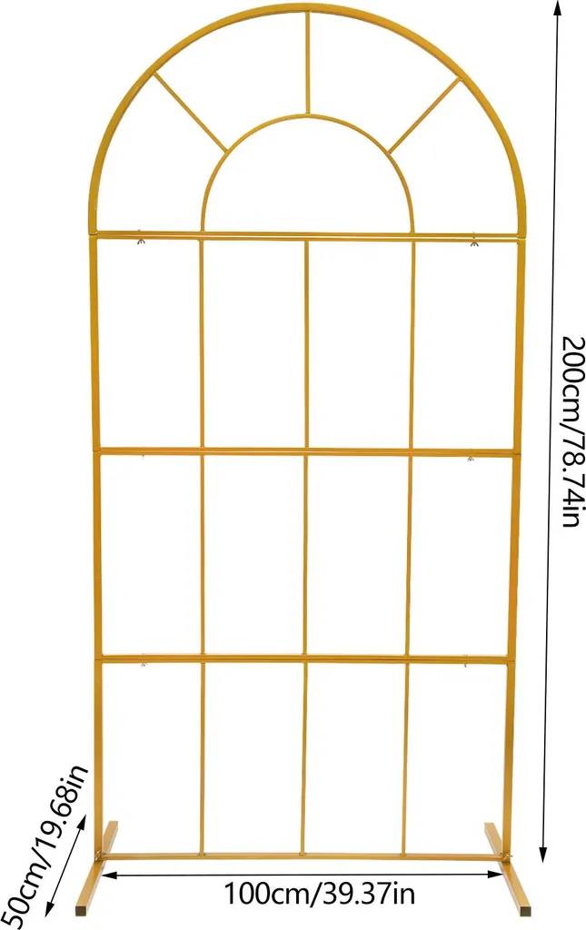 Arche de Mariage Dorée en Métal Robuste 1 x 2 m - Modèle Polyvalent - 5
