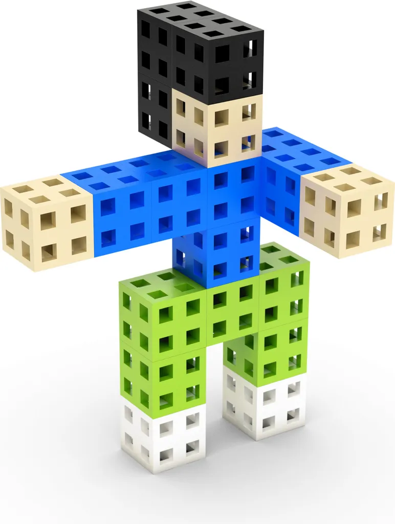 Cubes de construction 50 pcs multicolores - Jeu d'éveil créatif - 3