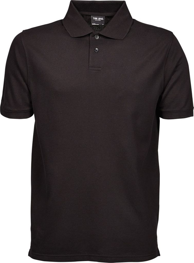 Tee Jays Herren Pique Polo-Shirt, Kurzarm BC3301 (XL) (Schwarz)