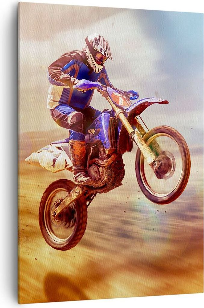 Bild auf Leinwand - Leinwandbild - Einteilig - Motor Sport Helm - 70x100cm - Wand Bild - Wanddeko - Wandbilder - Leinwanddruck - Wanddekoration - L...