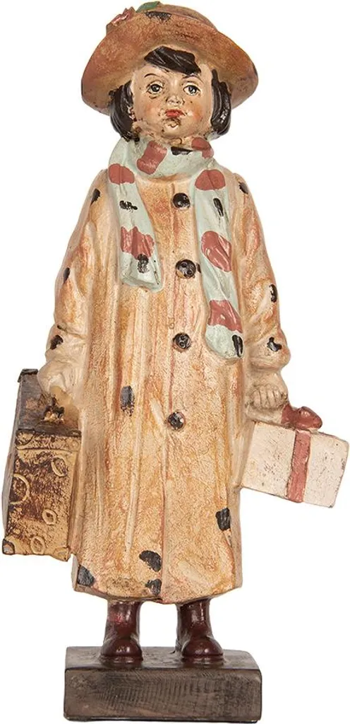 Clayre & Eef Figurine Enfant de Décoration 14x9x27 cm Marron en Plastique