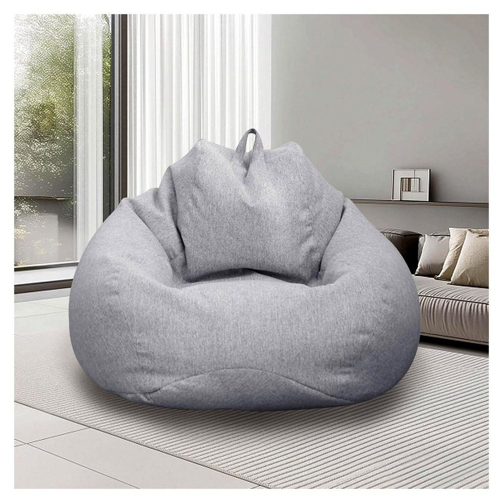 XL Sitzsack, Sitzsäcke für Outdoor & Indoor, Bean Bag für Erwachsene, Nur Bezug (Keine Füllung), 100 x 120 cm Gaming Sitzsack (Hellgrau)