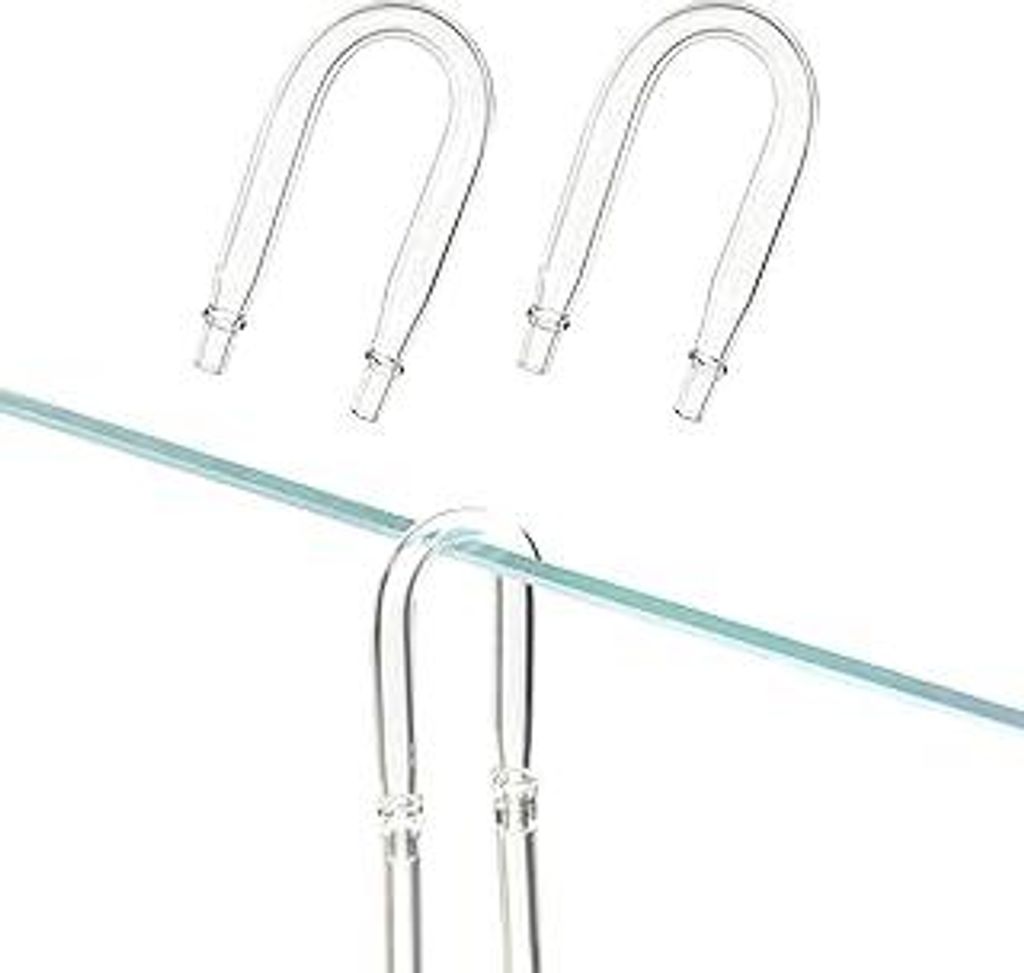 LINLAN 4-Teiliges Aquarium-Glas-U-Rohr-Verbindungsset, knickfestes Design, kompatibel mit 4 mm ID-Luftschlauch, Luftpumpe und CO2-Diffusor-Zubehör...