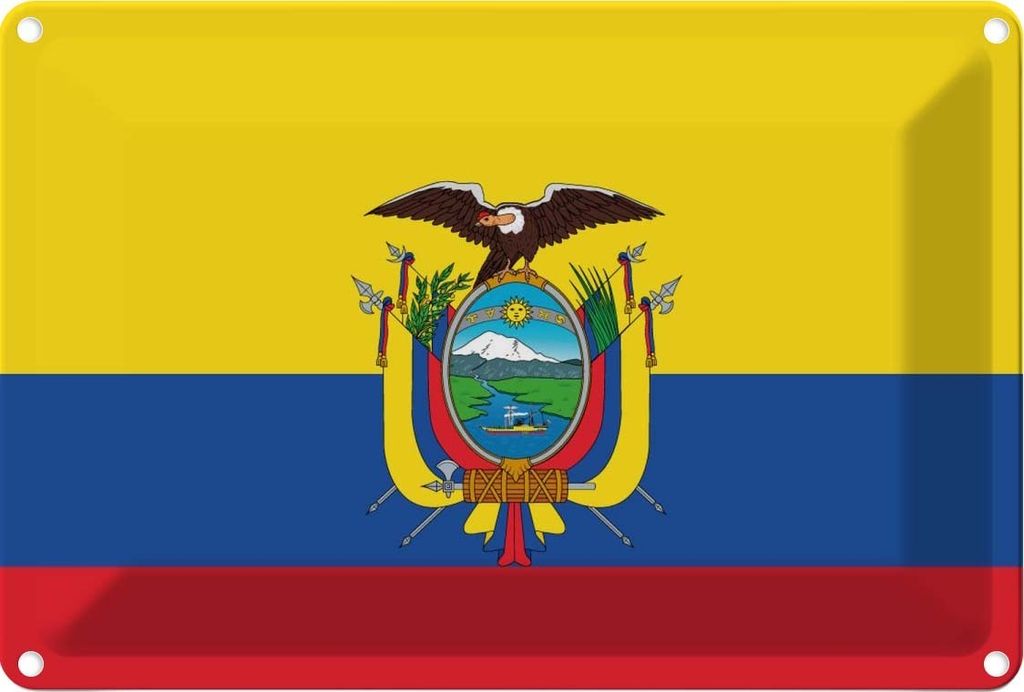 vianmo Blechschild 20x30 cm Ecuadors Ecuador Flagge Fahne Wappen