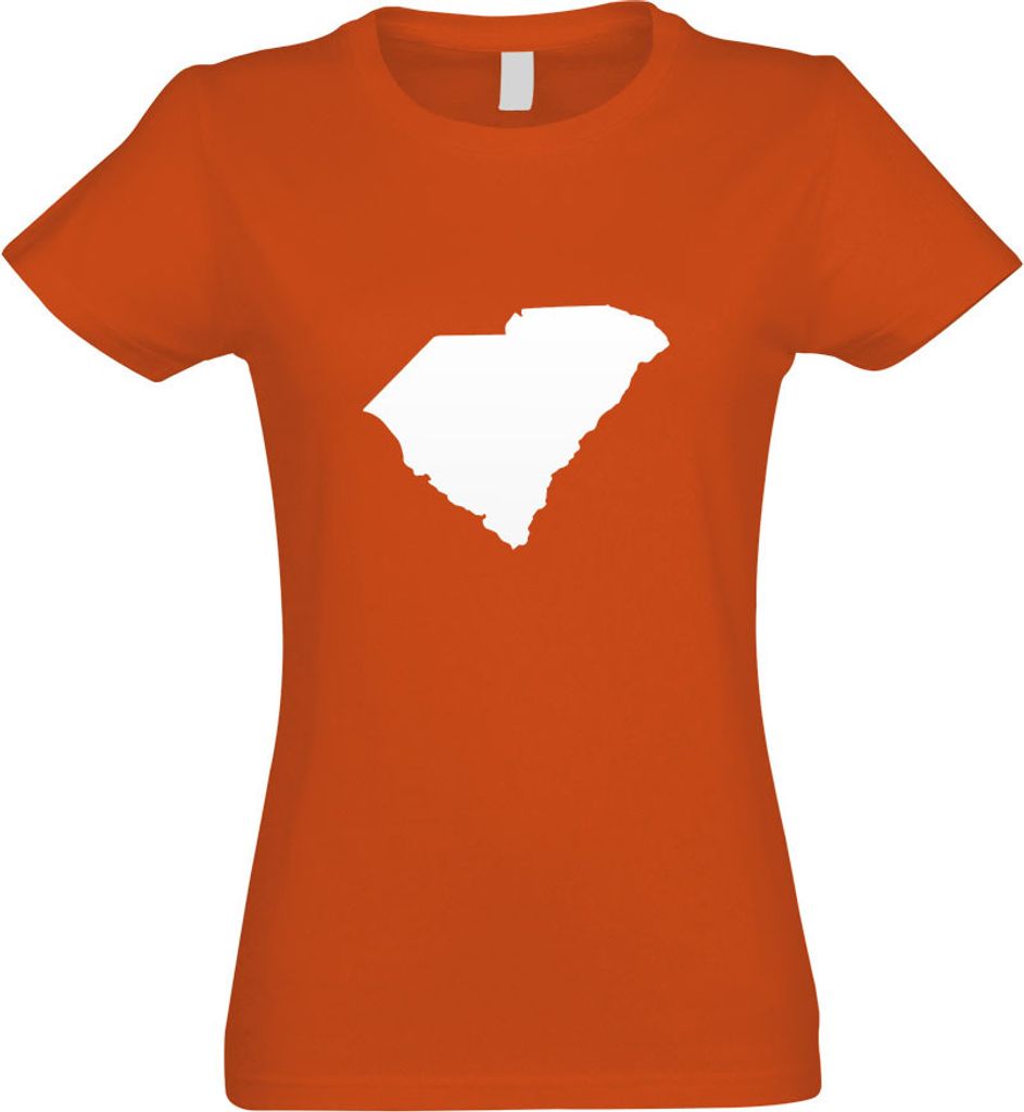 Kiwistar - T-Shirt tailliert - Damen - orange - USA - Bundesstaat - South Carolina - mit Motiv Bedruckt - Funshirt Design - Sport - Freizeit - Dame...