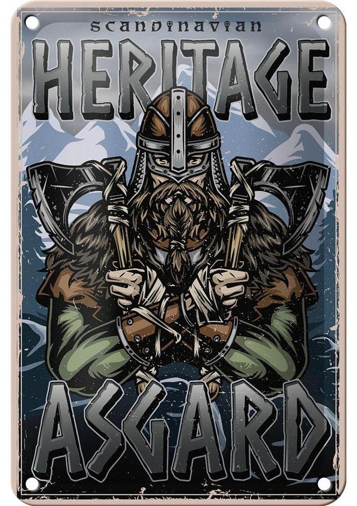 Blechschild Wikinger 12x18cm Heritage Asgard Scandinavian