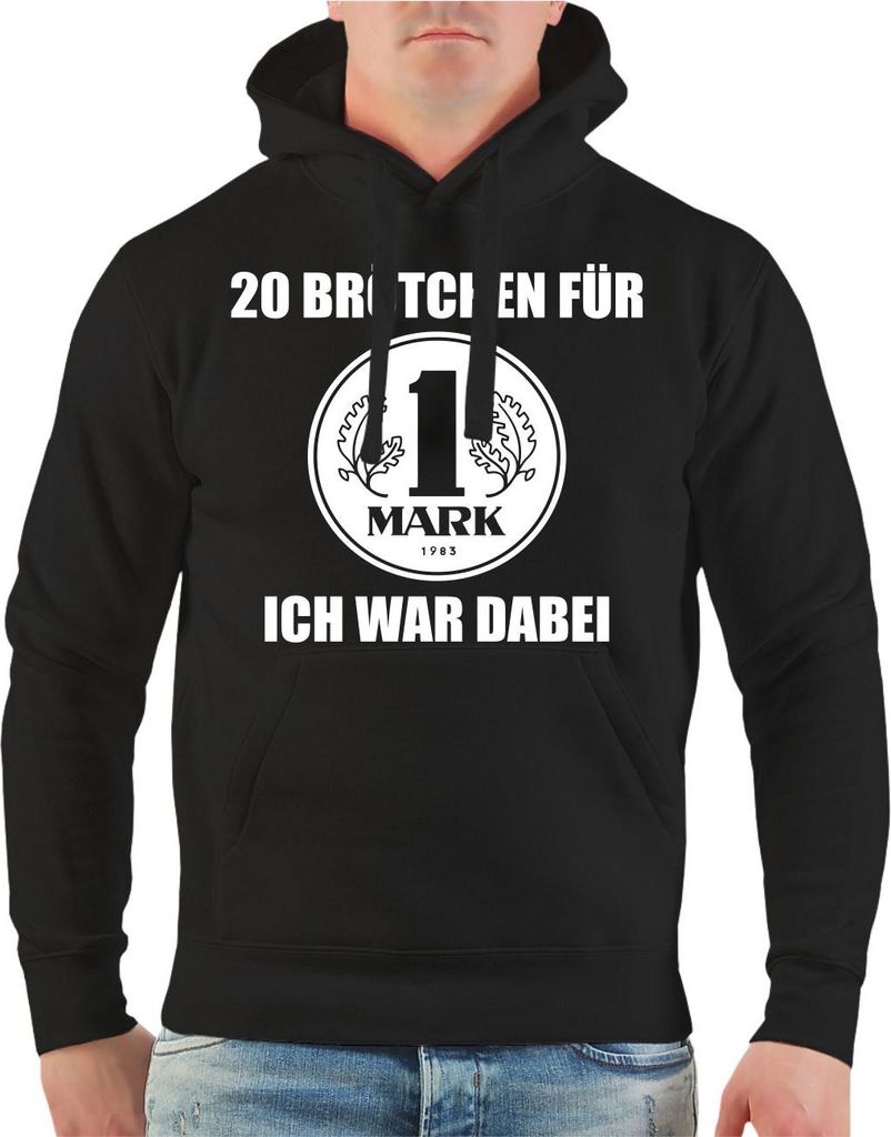 Herren Kapuzenpullover DDR 20 Brötchen Für 1 Mark ich war dabei