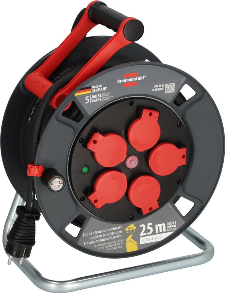 Choice Cables Automotive Kabel 50m KFZ-Kabeltrommel 1mm², 16.5A, 12V - Dünnwandiger Auto-Kabelbaum Für Elektrik Kabeltrommel 50 M