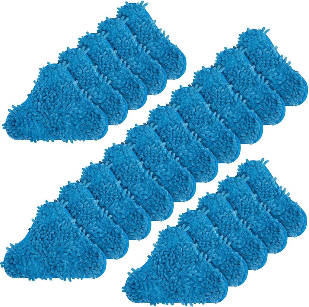 20 Stück H20 Dampfreiniger X5 Ersatzpads Waschbare Mikrofaser Dampfreiniger Reinigungspads Kompatibel mit X5 H20 (Blau, Flauschig)