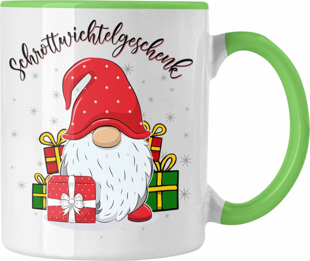 Trendation - Schrott-Wichtelgeschenk für Frauen Kollegen Geschenk Wichteln Weihnachten Wichtel Figur Geschenkidee Schrottwichteln (Grün)