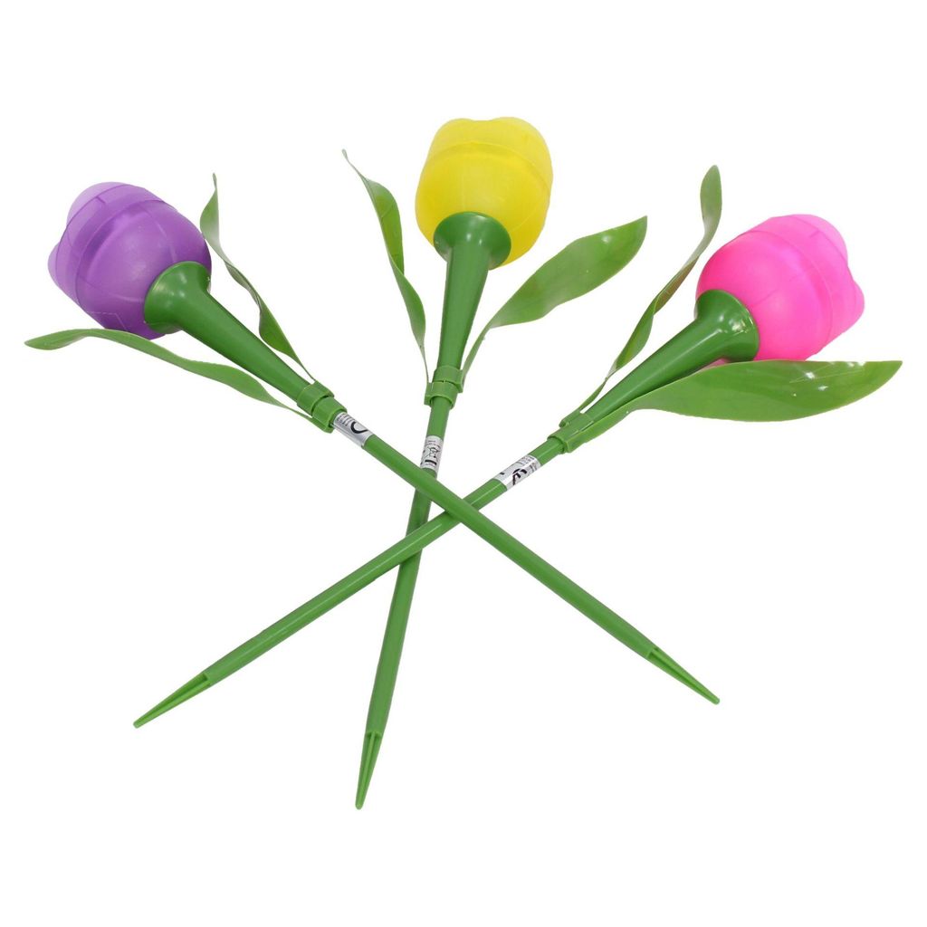 Solar-Deko "Tulpe", 3er Set, Kunststoff, je eine warmweiße LED, Solarpanel, An-/Aus-Schalter Maße: Höhe 30 cm, für den Außenbereich geeignet